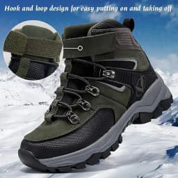 Kids Hiking Boots Outdoor Walking Climbing Antiskid Sneaker Comfortable Snow Shoes with Steel Buckle Sole for Boys And Girls