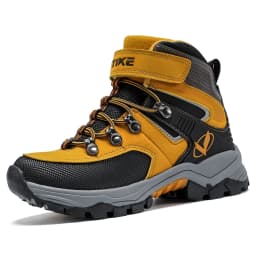 Kids Hiking Boots Outdoor Walking Climbing Antiskid Sneaker Comfortable Snow Shoes with Steel Buckle Sole for Boys And Girls