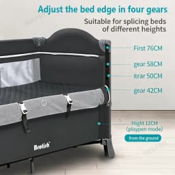 IMBABY Portable Baby Bed with Diaper Table Multifunctional Newborn Bed Kids Cradle Rocker Baby Crib for 0-6 Years Old Child Crib