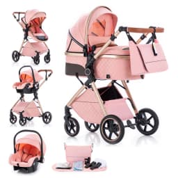 Baby Stroller 3 in 1 Portable Baby Carriage Folding Prams High Landscape Multifunction Pushchair Compact Folding Travel