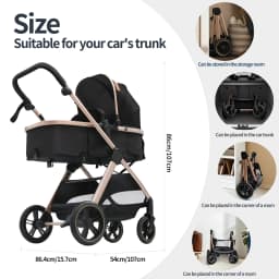 Baby Stroller for Newborns Pram Foldable Compact Reversible Travel StrollerEasy Fold for Infant Toddler Daily Use and Travel