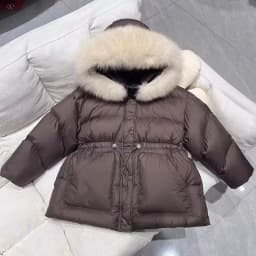 ZOETOPKID Winter Hooded Medium To Long Children's Thick Hairy Decorative Cotton Jacket Kids Winter Coat Boys Girls Parkas