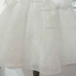 Children Girls Formal Silver White Sequin Elegant Tutu Kids Flower Girl Wedding Birthday Party Host Piano Princess Gown Clothes