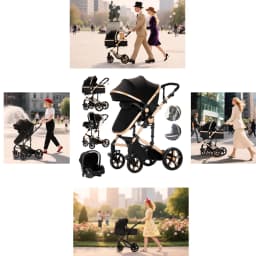 3 in 1 Baby Stroller Lightweight Portable Foldable Multi-Functional Car Seat Stroller Fashionable Baby Pram for Newborn