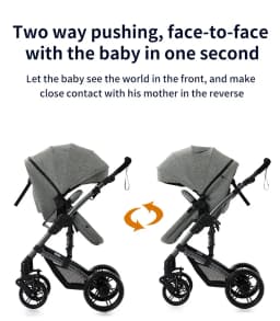 3 in 1 Baby Stroller Lightweight Portable Foldable Multi-Functional Car Seat Stroller Fashionable Baby Pram for Newborn