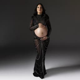 Maternity Dresses For Photo Shoot Maxi Evening Sexy Pregnant Women Elegant Sleeveless Bodycon Party Stretchy Rhinestone Body-con