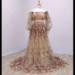 Maternity Photoshoot Dress Off Shoulder Embroidered Yarn Floral High Waist Split Pregnancy Shooting Dress Baby Shower Dresses