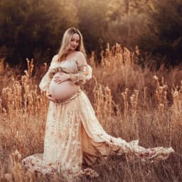 Maternity Photoshoot Dress Off Shoulder Embroidered Yarn Floral High Waist Split Pregnancy Shooting Dress Baby Shower Dresses