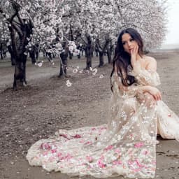 Maternity Photoshoot Dress Off Shoulder Embroidered Yarn Floral High Waist Split Pregnancy Shooting Dress Baby Shower Dresses