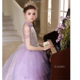 2026 Purple Kids Formal Girls Princess Gown Children Piano Performance Elegant Host Dress Wedding Flower Girl Evening Costume