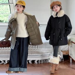 Teenager Girls Thicken Jackets Plush Velvet Fur Collar Kids Coats Children's Winter Warm Hooded Outerwear Fashion Padded Parka