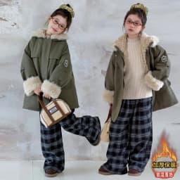 Teenager Girls Thicken Jackets Plush Velvet Fur Collar Kids Coats Children's Winter Warm Hooded Outerwear Fashion Padded Parka