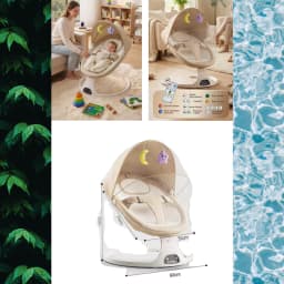 Baby Cradle Baby Bed Baby Cribs Good Quality Smart Multi Functional Newborn Rocking Sleeping Bed Infant Swing Bed Lightweight Portable Stable and Safety Parents Enjoy Play with Baby Good Choose Can Make the Hand Free
