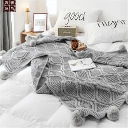Knit Blanket Chunky Throw Blankets For Couch Sofa Cover Chenille Soft Pompom Decorative Blankets Home Decor Bedspread On Bed