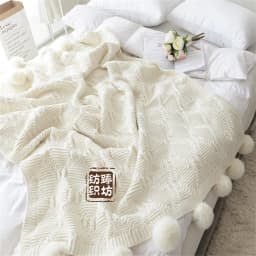 Knit Blanket Chunky Throw Blankets For Couch Sofa Cover Chenille Soft Pompom Decorative Blankets Home Decor Bedspread On Bed