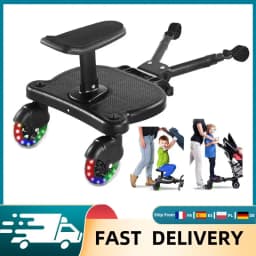 Baby Stroller Pedal Adapter with Seat 25KG/55LBS Maximum Load Capacity Universal Stroller Board Strollers Accessorie for Pushchair