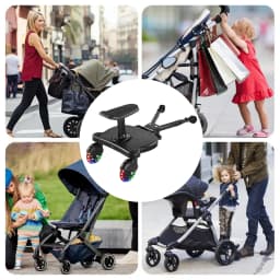 Baby Stroller Pedal Adapter with Seat 25KG/55LBS Maximum Load Capacity Universal Stroller Board Strollers Accessorie for Pushchair