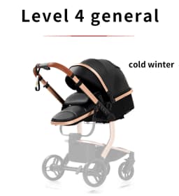 PU Leather High Landscape Baby Stroller Waterproof Easy- clean Newborn Pram Foldable Baby Pushchair with Car Seat Travel Carriage New