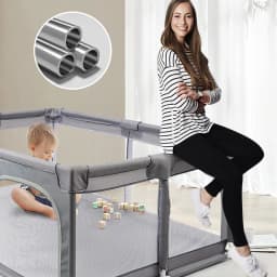 Baby Playpen with Ball Pool, Large Child Activity Park, Safety Fence, Foldable and Easy to Install, Breathable Net, Indoor Play Area, Stable Structure for Baby and Toddler, Kids Playhouse