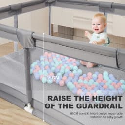 Baby Playpen with Ball Pool, Large Child Activity Park, Safety Fence, Foldable and Easy to Install, Breathable Net, Indoor Play Area, Stable Structure for Baby and Toddler, Kids Playhouse