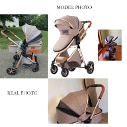 3 in 1 Stroller Baby Stroller Baby Car High Landscape Lightweight Portable Foldable Travel Pram Newborn Carriage Multi Functional with Baby Car Seat Memory Cotton Mattress Storage Bag Fashion Street Shop Cart Popular Tide Parents Thoughtful Good Choice