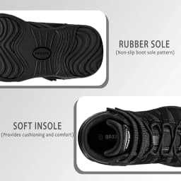 BAXINIER Black High Top Cheer Shoes for Youth Girls Boys Cheerleading Sneakers Ankle Support Breathable Mesh Hook Loop Closure Soft Insole Anti-Slip Rubber Outsole Athletic Training Dance