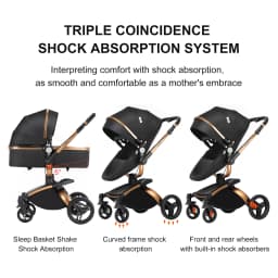 Baby Stroller Baby Car 3 in 1 Stroller Luxury High Quality Lightweight Portable Foldable Travel Pram Multi Functional Newborn Carriage