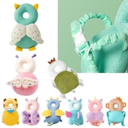 Adjustable Angel Bee Cartoon Baby Head Protector Pad, Shock‑Absorbing Soft Safety Cushion, Fall‑Prevent Headgear for 1‑3 Years Old Toddlers