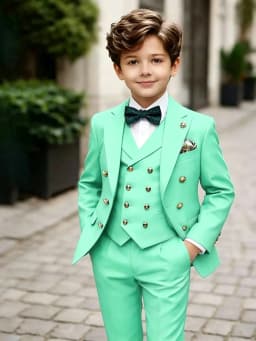 3 Pieces Boys Homecoming Suit Set 3 Pieces Banquet Party Wear Classic Peak Lapel Kids Slim Fit Tuxedo Wedding Ring Bearer Outfit