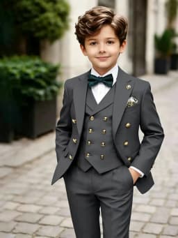 3 Pieces Boys Homecoming Suit Set 3 Pieces Banquet Party Wear Classic Peak Lapel Kids Slim Fit Tuxedo Wedding Ring Bearer Outfit