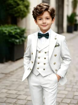 3 Pieces Boys Homecoming Suit Set 3 Pieces Banquet Party Wear Classic Peak Lapel Kids Slim Fit Tuxedo Wedding Ring Bearer Outfit