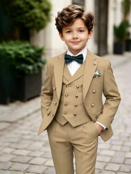 3 Pieces Boys Homecoming Suit Set 3 Pieces Banquet Party Wear Classic Peak Lapel Kids Slim Fit Tuxedo Wedding Ring Bearer Outfit