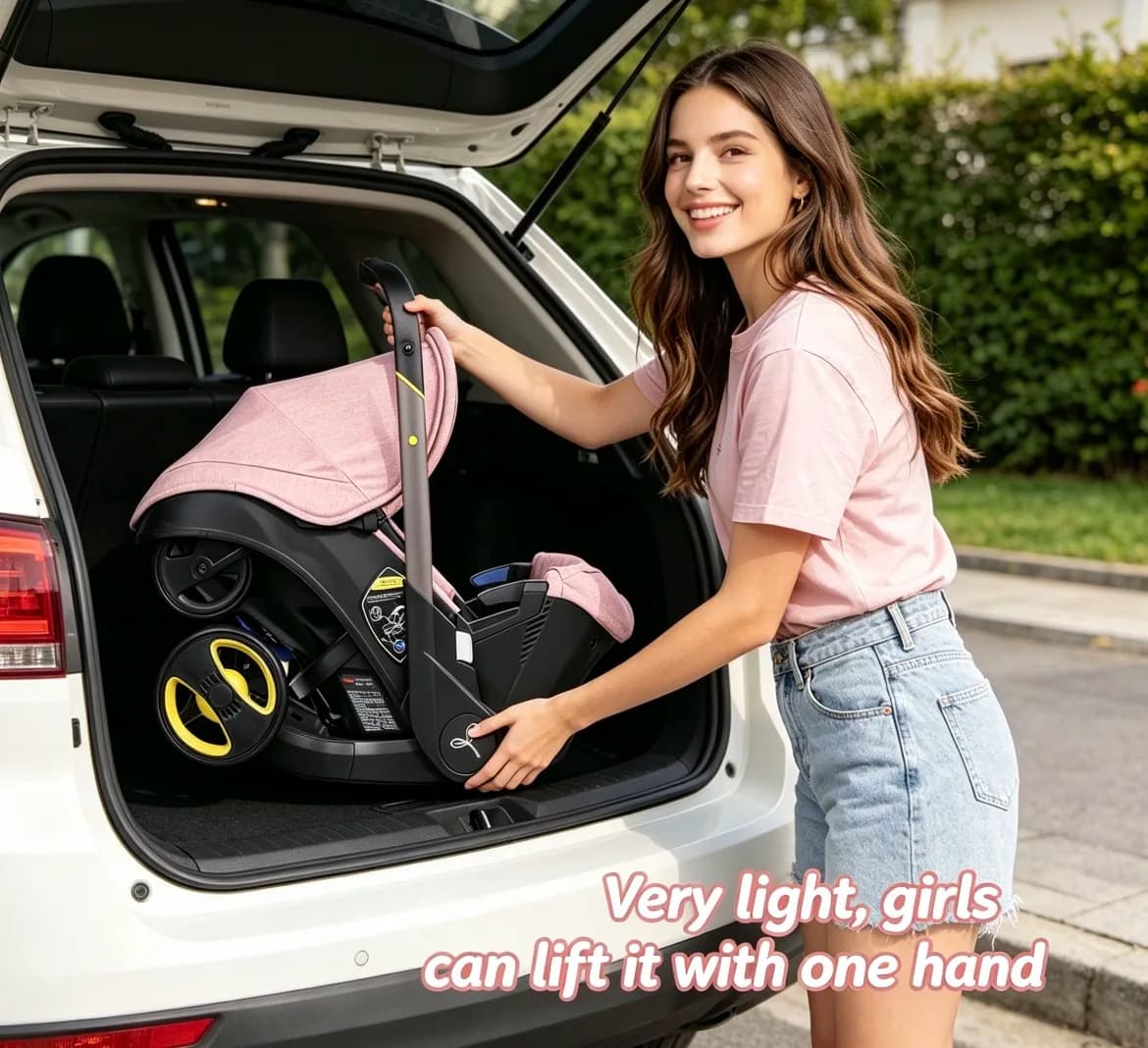 3‑in‑1 Lightweight Foldable Baby Stroller Travel System, Reversible Push Seat Convertible to Bassinet & Carrycot Pram, Portable Newborn Pushchair with Sun Canopy Multi‑Function Baby Carriage