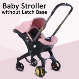 3‑in‑1 Lightweight Foldable Baby Stroller Travel System, Reversible Push Seat Convertible to Bassinet & Carrycot Pram, Portable Newborn Pushchair with Sun Canopy Multi‑Function Baby Carriage