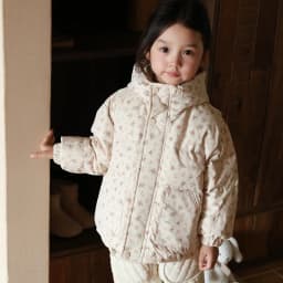 UNITIM Winter Infant Baby Girls Parkas 1-5Yrs Girls Floral Printed Hooded Outerwear Coat Toddler Hooded Jacket for Little Kids
