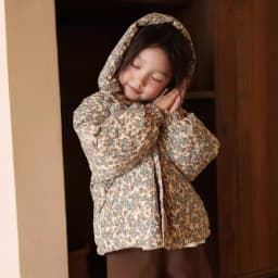 UNITIM Winter Infant Baby Girls Parkas 1-5Yrs Girls Floral Printed Hooded Outerwear Coat Toddler Hooded Jacket for Little Kids