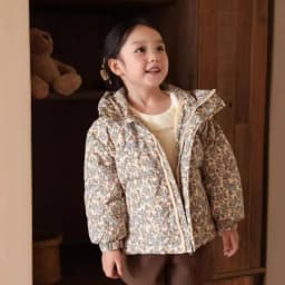 UNITIM Winter Infant Baby Girls Parkas 1-5Yrs Girls Floral Printed Hooded Outerwear Coat Toddler Hooded Jacket for Little Kids