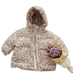 UNITIM Winter Infant Baby Girls Parkas 1-5Yrs Girls Floral Printed Hooded Outerwear Coat Toddler Hooded Jacket for Little Kids