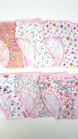 24 Pack Girls Unnderwear Cute Pink Hearts & Floral Design Cotton Underpants for Kids