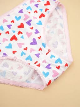 24 Pack Girls Unnderwear Cute Pink Hearts & Floral Design Cotton Underpants for Kids
