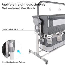 Multifunctional Electric Baby Cradle Bed, Portable Infant Side Sleeper Crib with Remote Control, Soothing Music, Toy Rack, Half-Covered Mosquito Net, Lockable Wheels and Breathable Window Screen