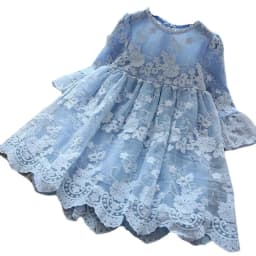 Girls New Spring and Autumn High-End Temperament Long Sleeve Solid Color Dress
