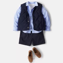 Pre-sale 2026 BP Autumn Baby Girls Shirts Cherry Embroidered Knitted Vest Cardigan Boys Vest Long Sleeve Tee Children's Sets