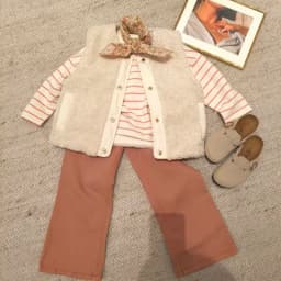Pre-sale 2026 BP Autumn Baby Girls Shirts Cherry Embroidered Knitted Vest Cardigan Boys Vest Long Sleeve Tee Children's Sets