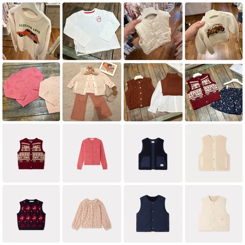 Pre-sale 2026 BP Autumn Baby Girls Shirts Cherry Embroidered Knitted Vest Cardigan Boys Vest Long Sleeve Tee Children's Sets