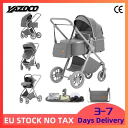 3 in 1 Convertible Outdoor Baby Carriage Fitted With Qualified Infant Safety Car Seat, Stable High-Strength Aluminum Bracket, Soft Air-Circulation Mesh Summer Pad, Simple Storage-Friendly Folding Structure And Full-Recline Backrest For Holiday Outdoor Act