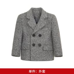 Kids Grey Curly Fleece Wool Blazer Double-Breasted Short Coat Winter Outerwear Warm Formal Jacket for Teen Boys 3-14 Years