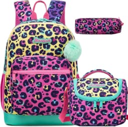Backpack for Girls with Lunch Bag Pencil Case School Bags Sets for Boys 3pcs for Elementary Student Teen