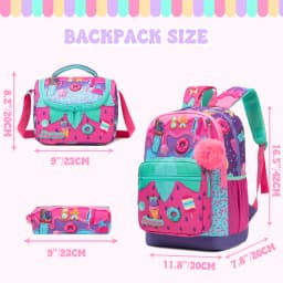 Backpack for Girls with Lunch Bag Pencil Case School Bags Sets for Boys 3pcs for Elementary Student Teen