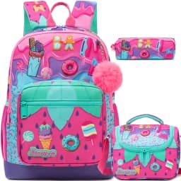 Backpack for Girls with Lunch Bag Pencil Case School Bags Sets for Boys 3pcs for Elementary Student Teen